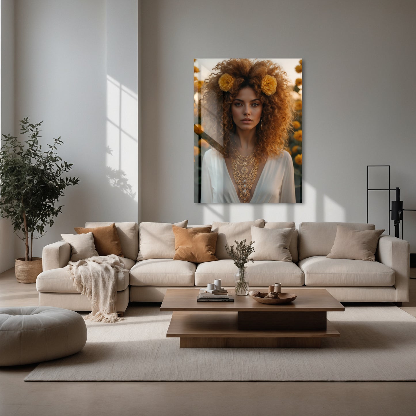 Bold Portrait - Golden Flower - CAIVA Art